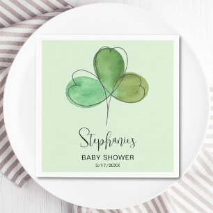 Little Shamrock Green Baby Shower Napkin