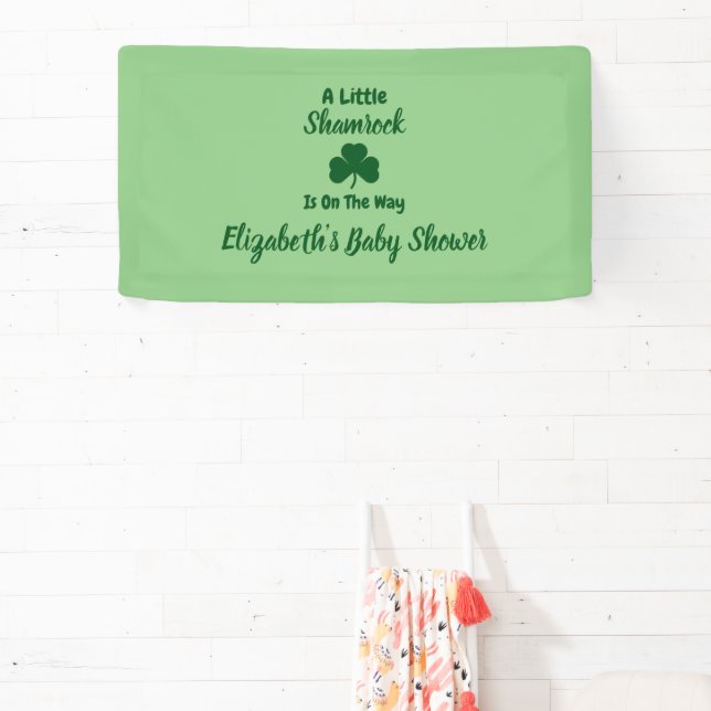 Little Shamrock St Patrick's Day Baby Shower Banner (Insitu)