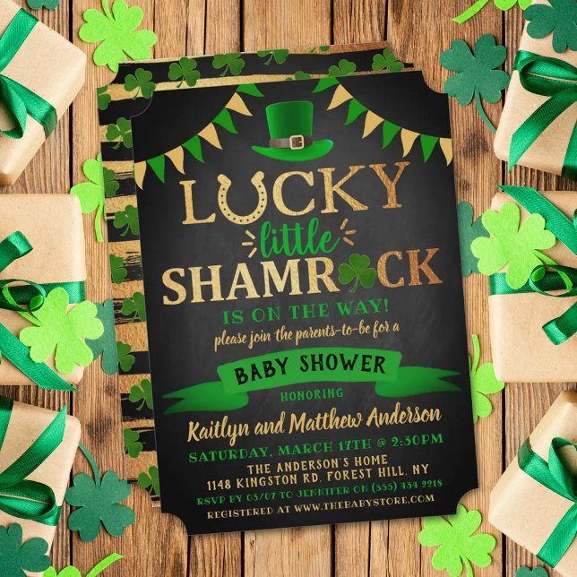 Little Shamrock St. Patrick's Day Baby Shower Invitation (Creator Uploaded)