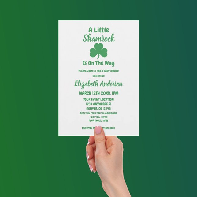 Little Shamrock St Patrick's Day Baby Shower Invitation (Creator Uploaded)