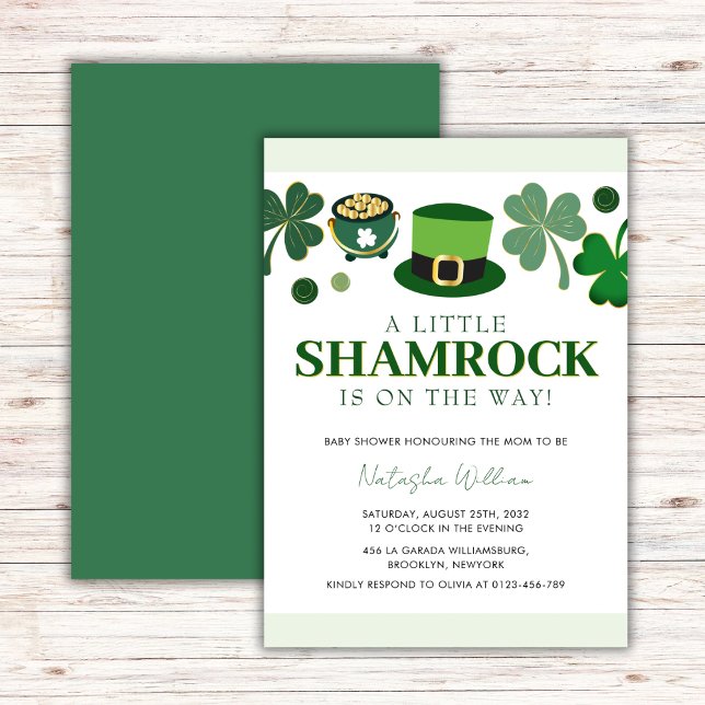 Little Shamrock St Patrick's Day Baby Shower  Invitation (Creator Uploaded)
