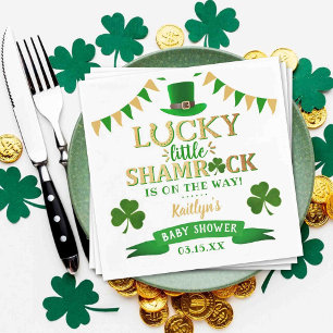 Little Shamrock St. Patrick's Day Baby Shower Napkin