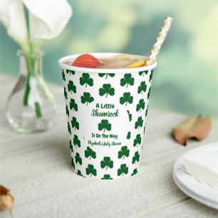 Little Shamrock St Patrick's Day Baby Shower Paper Cups