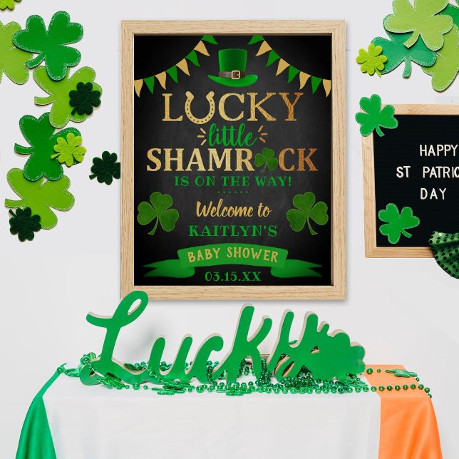 Little Shamrock St. Patrick's Day Baby Shower Poster (Creator Uploaded)