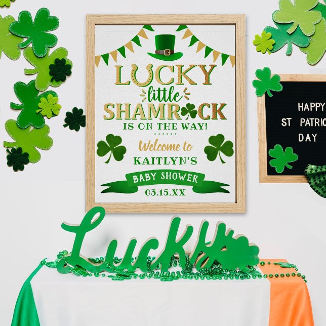 Little Shamrock St. Patrick's Day Baby Shower Poster (Creator Uploaded)