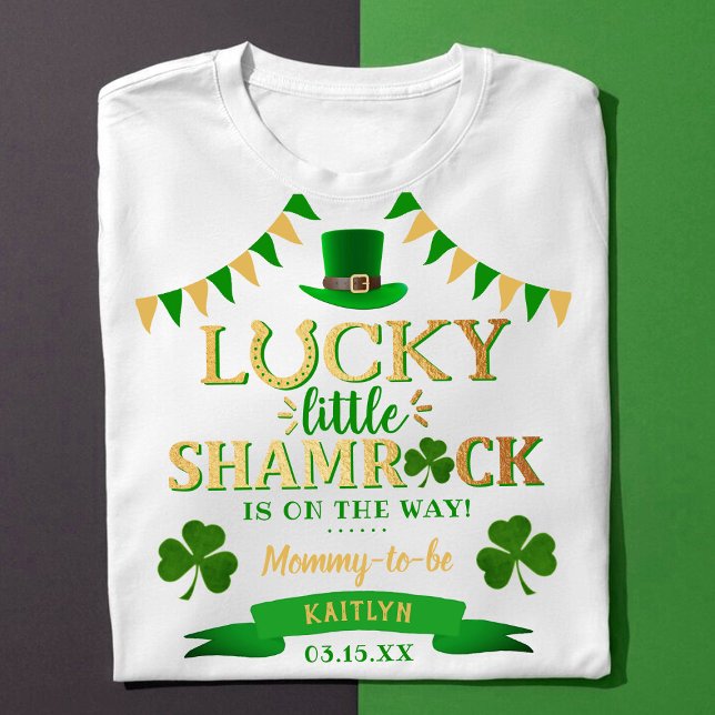 Little Shamrock St. Patrick's Day Baby Shower T-Shirt (Creator Uploaded)