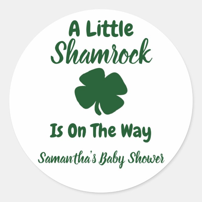 Little Shamrock St Patrick's Day Classic Round Sticker (Front)