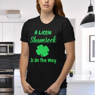 Little Shamrock St Patrick's Day Pregnancy T-Shirt