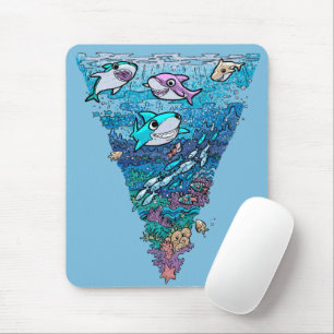 Little Shark Doodle Mouse Pad