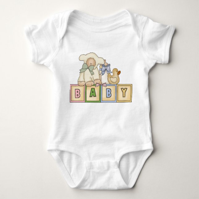 Little Sheep Baby Boy's or Girl's Infant's Creeper (Front)