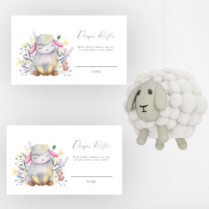 Little sheep gender neutral diaper raffle enclosure card