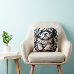Little Shih Tzu Throw Pillow