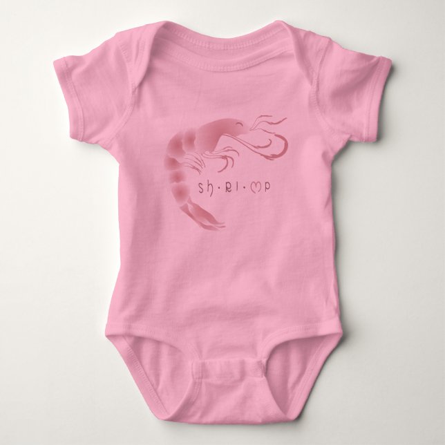 little shrimp baby bodysuit (Front)