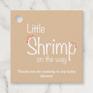'Little shrimp on the way' baby shower Favour Tags