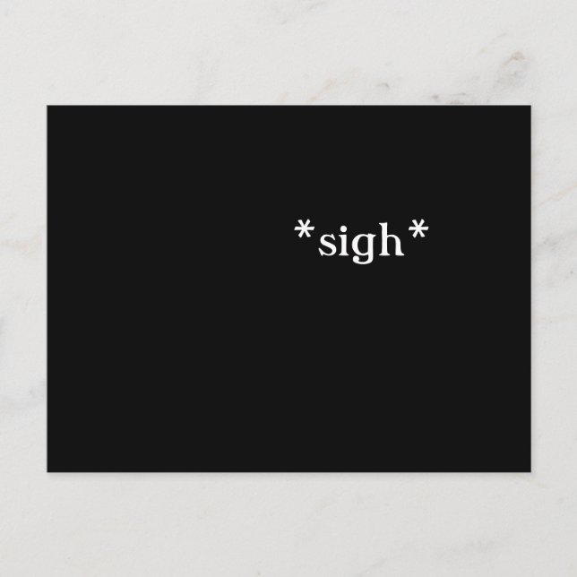 Little Sigh: postcards (black) (Front)