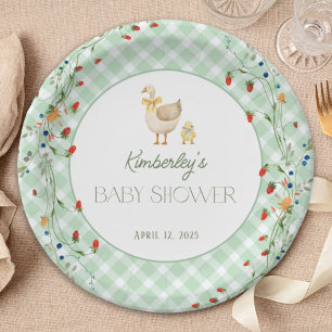 Little Silly Goose Gender Neutral Baby Shower Paper Plate