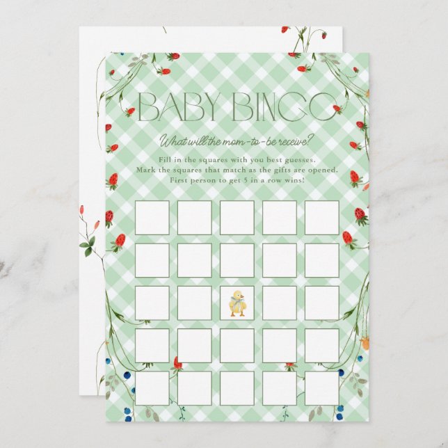 Little Silly Goose Neutral Baby Shower Bingo Card (Front/Back)