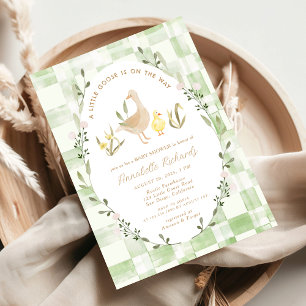 Little Silly Goose Watercolor Baby Shower Invitation