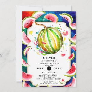 Little Simple Watermelon Birthday Invitation