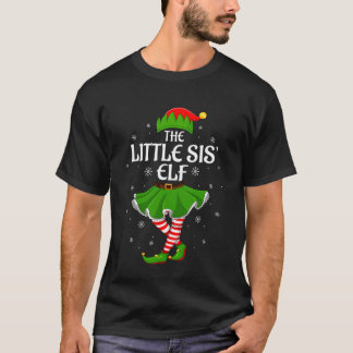Little Sis Elf Christmas Family Girls Women Elf Sq T-Shirt