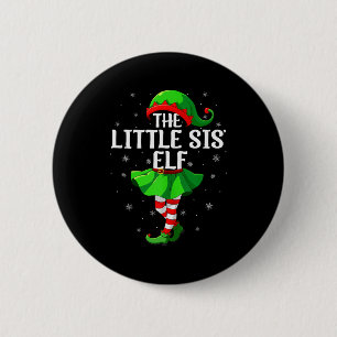 Little Sis Elf Christmas Girls Women Elf Squad Xma 6 Cm Round Badge