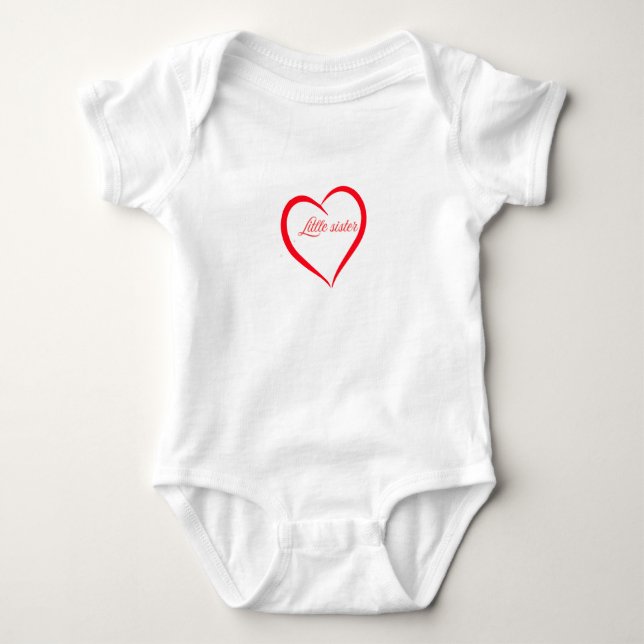 "Little Sister  Adorable Family Love" Baby Bodysuit (Front)