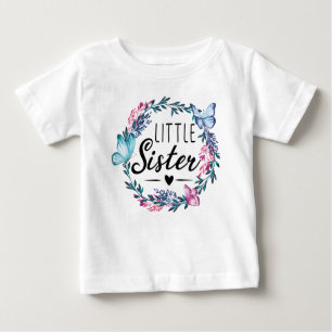 little sister adorable Floral wreath cute girly Baby T-Shirt