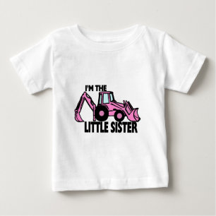 Little Sister Backhoe Baby T-Shirt