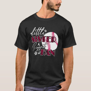 Little Sister Biggest Fan Baseball Support Girls K T-Shirt