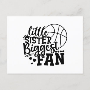 Little Sister Biggest Fan Basketball Postcard