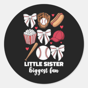 Little Sister Biggest Fan Bysebyll By Classic Round Sticker