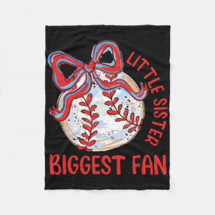 Little Sister Biggest Fan Funny Game Day Bysebyll Fleece Blanket