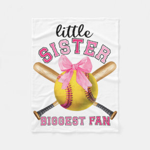 Little Sister Biggest Fan Funny Softll Sister Soft Fleece Blanket