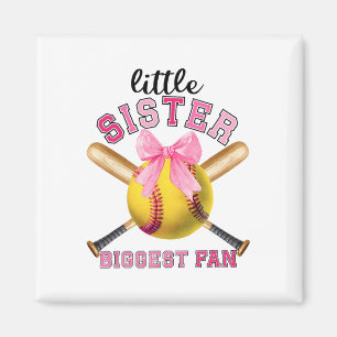 Little Sister Biggest Fan Funny Softll Sister Soft Magnet