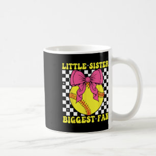 Little Sister Biggest Fan Retro Softll Sister Girl Coffee Mug