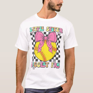 Little Sister Biggest Fan Retro Softll Sister Girl T-Shirt