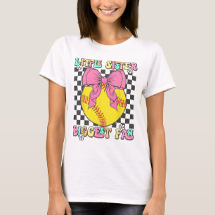 Little Sister Biggest Fan Retro Softll Sister Girl T-Shirt