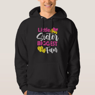 Little Sister Biggest Fan Softball Sister Teen Tod Hoodie