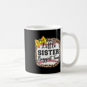 Little Sister Biggest Fan Softll Bow Catcher Teen  Coffee Mug