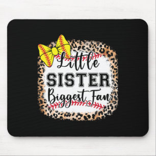 Little Sister Biggest Fan Softll Bow Catcher Teen Mouse Pad