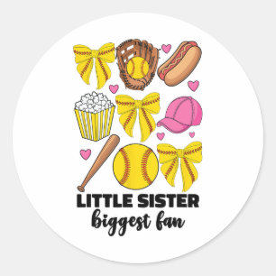 Little Sister Biggest Fan Softll Teen Girls Coquet Classic Round Sticker
