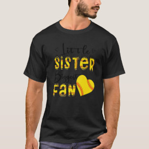 Little Sister Biggest Fan Teen Girls Leopard Softb T-Shirt