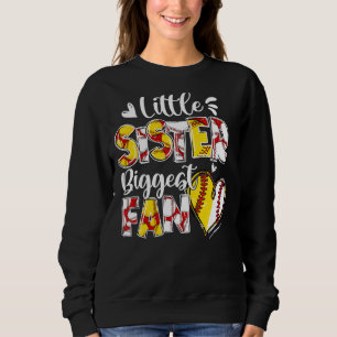 Little Sister Biggest Fann Cute Teeball Sister Sweatshirt