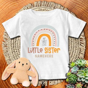 Little Sister Boho Rainbow Baby T-Shirt