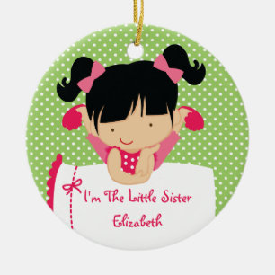 Little Sister Christmas Ornament Sweet Blonde Girl