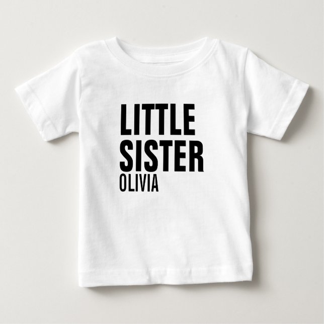 Little Sister Custom Baby Sleeveless Dress Baby T-Shirt (Front)