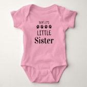 Little Sister Cute Personalised Pet Dog Lover  Baby Bodysuit (Front)