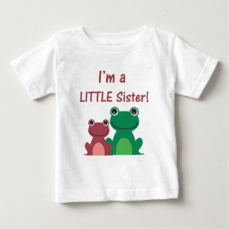 Little Sister Frog Sibling T (Green/Pink) Baby T-Shirt
