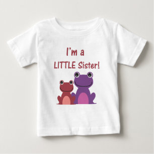 Little Sister Frog Sibling T (Purple/Pink) Baby T-Shirt