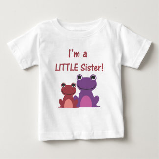 Little Sister Frog Sibling T (Purple/Pink) Baby T-Shirt